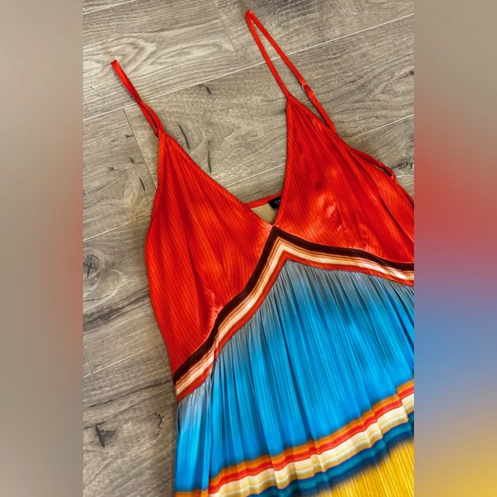 Tanvi Kedia V-Neck Colorblock Midi Dress –Anthropologie NWOT, Size Small - Picture 6 of 7